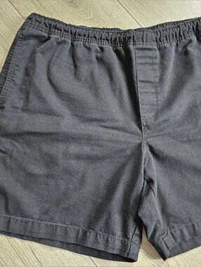 George Classic Men's Black Elastic Waist Drawstring Shorts Size Large L🔥